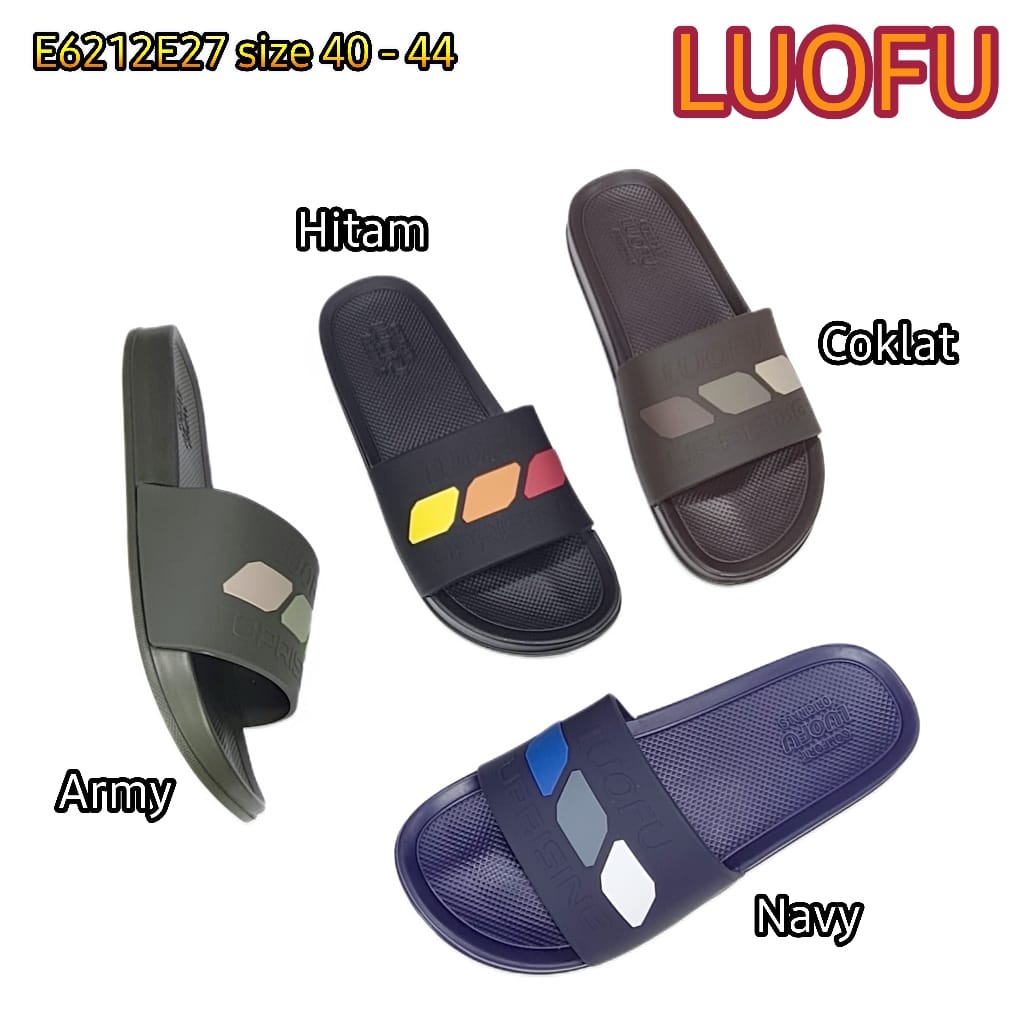 LUOFU ORIGINAL jelly sandal karet empuk murah selop pria cowok import E6212E27