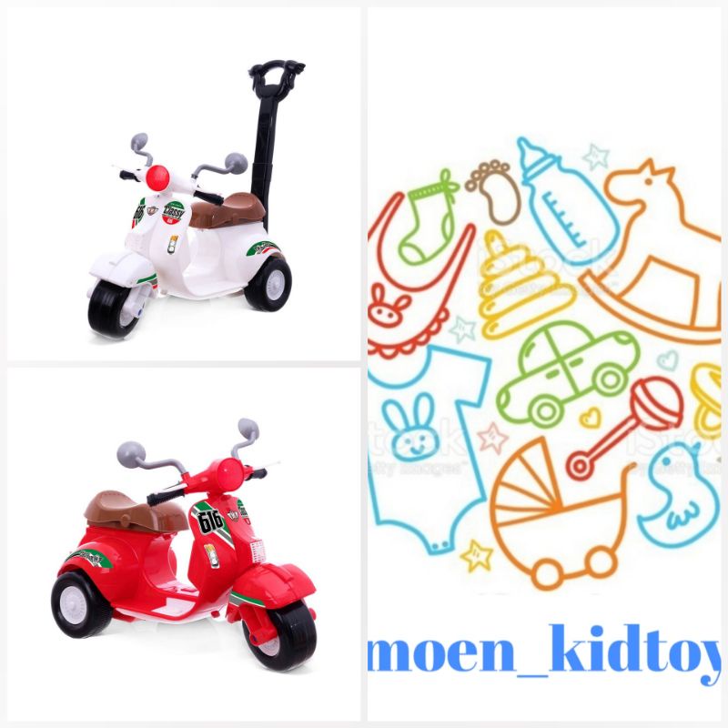 SHP MV616 vespa dorong anak - scoter anak - vespa classic model duduk