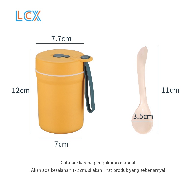 LCX Cangkir Sarapan Multifungsi Mangkuk Sup Jerami Gandum Piknik Portable 330ml VS-44