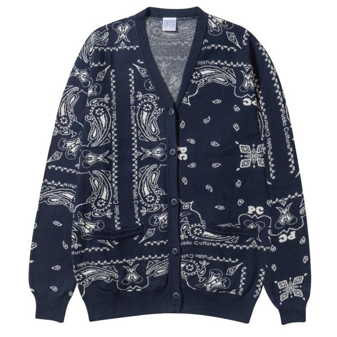 Public Culture - Bandana Cardigan - Navy - S