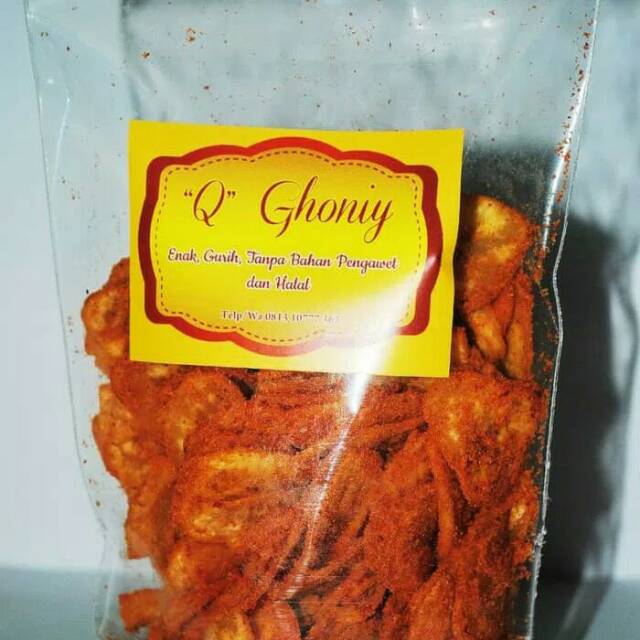 

Keripik pisang pedas "Q-ghoniy