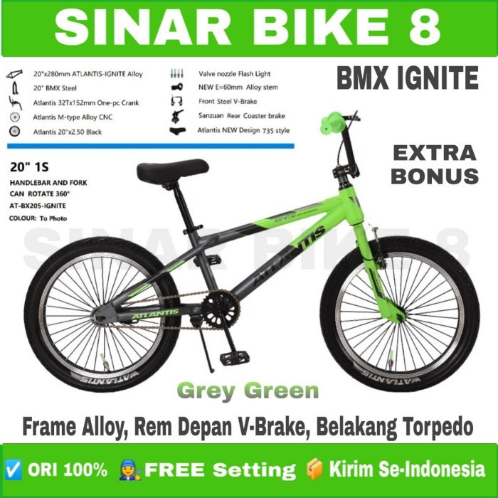 Sepeda Anak Laki Ukuran 20 Inch BMX ATLANTIS IGNITE  Alloy Rotor Torpedo