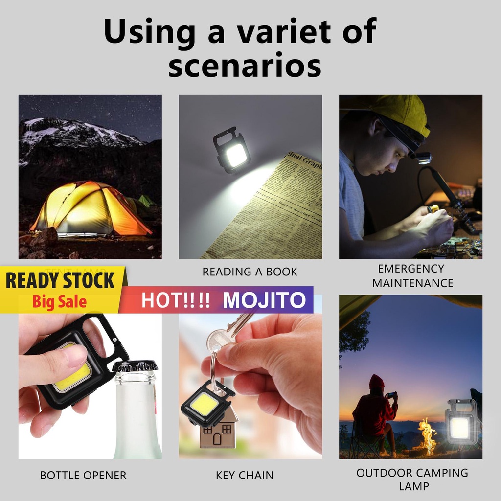 Lampu Sorot LED COB Portable Untuk Outdoor / Camping / Reparasi Mobil