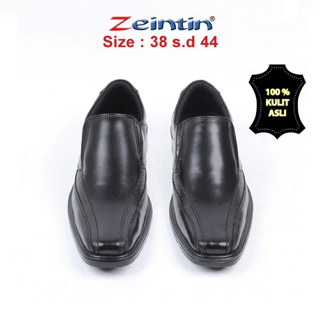 Zeintin - Sepatu Pantofel Pria Bahan Kulit Sapi Asli | Pantofel | Sepatu Pria | Sepatu Kulit Kerja | Sepatu Kuliah | Sepatu Pantofel Hitam Pria Formal Kantor Leather Zeintin AJ