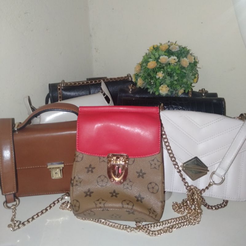 [ SALE 9.9 ] PRELOVED SLING RANTAI / TAS SELEMPANG ALA LV / TAS SLING CROCO