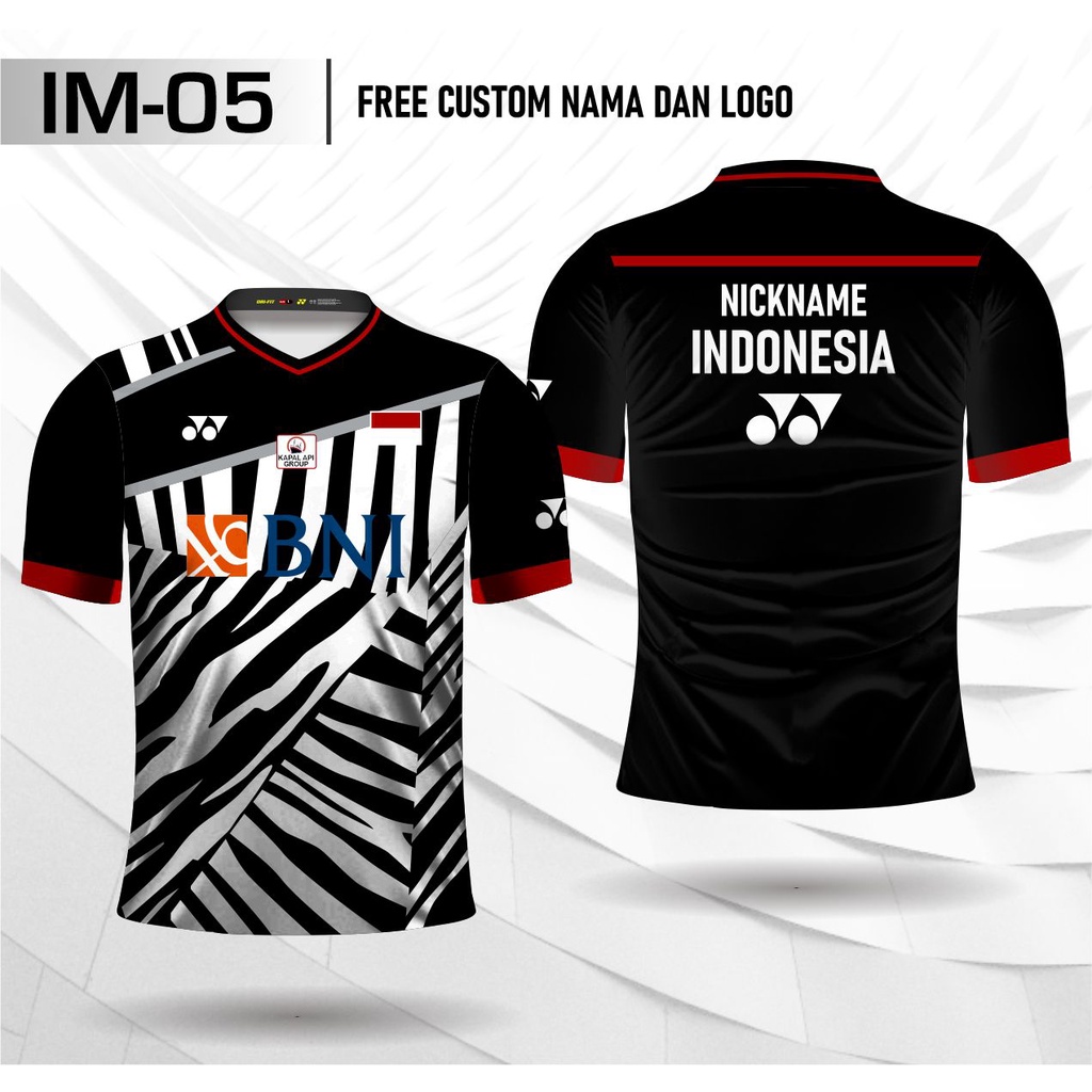 Jersey badminton yn minions indonesia master open baju bulu tangkis kaos bulutangkis