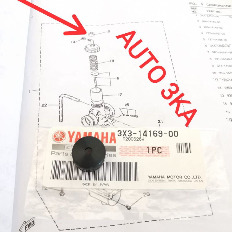 KARET TUTUP KARBURATOR RX KING RXZ RXS Y125Z TIARA TOUCH 3X3-14169-00