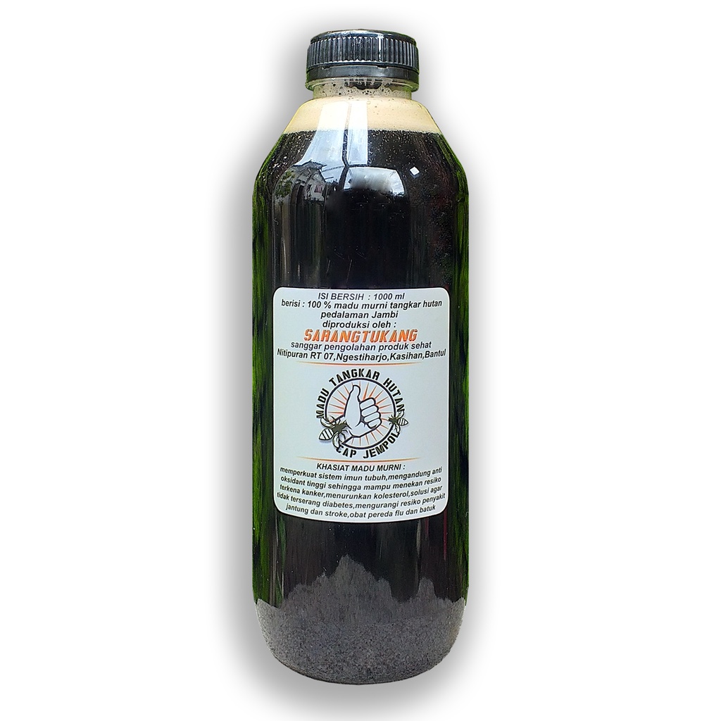 

madu murni tangkar hutan ( raw honey ) 1000 ml,100 % asli tanpa campuran apapun