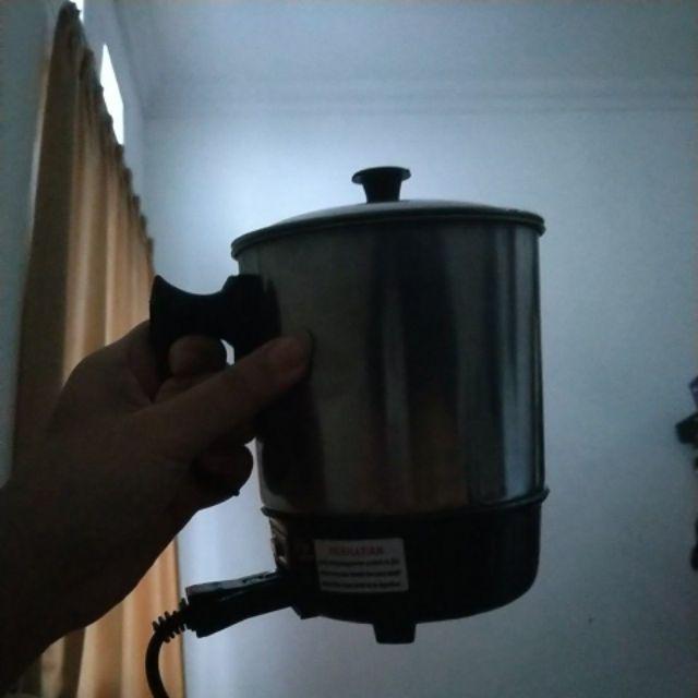 Mug Listrik Pemasak Air Merek Q2 Stainless Steel Ukuran 14 Cm Teko Listrik Peralatan Dapur 0082
