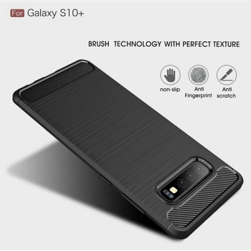 Case Slim Fit Samsung S10 / S10 Lite Lama / S10 Plus - Rugged Fiber Carbon Softcase - UA