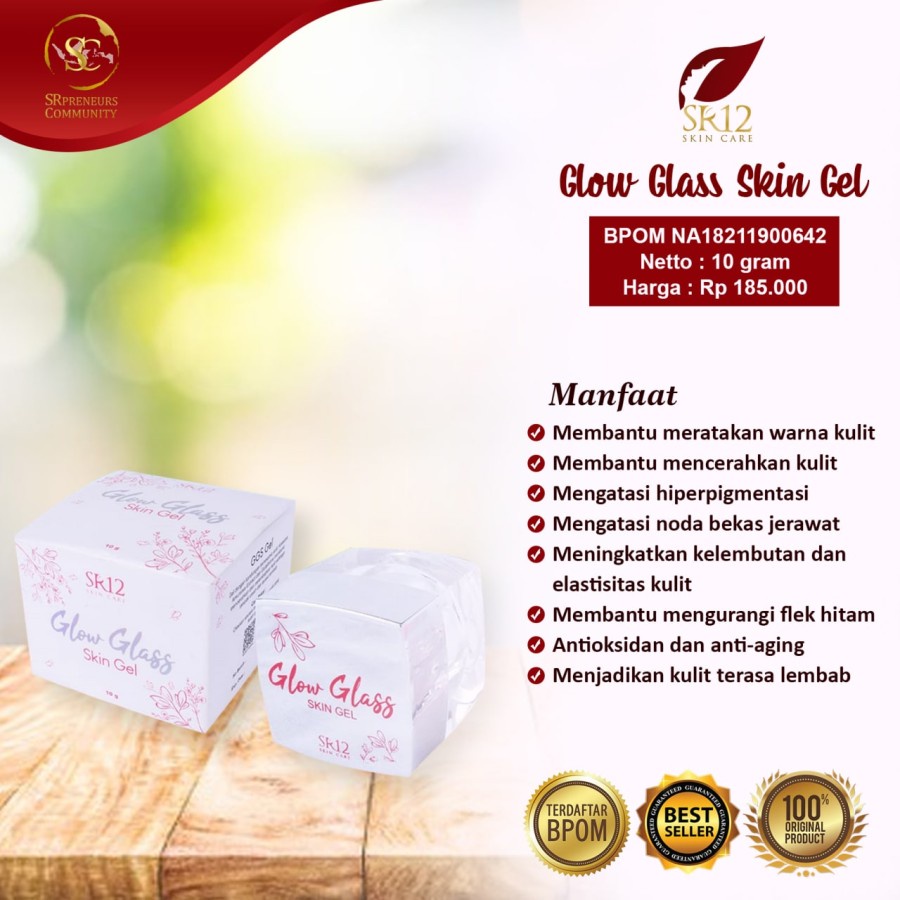 KRIM GLOWING / GLOW GLASS SKIN GEL / GGS SR12 /  PENCERAH WAJAH