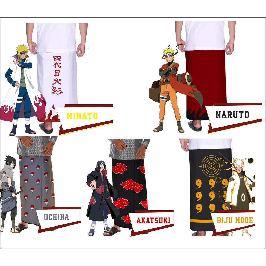 Sarung Samping Ibadah Wibu Anime Naruto Sasuke Itachi
