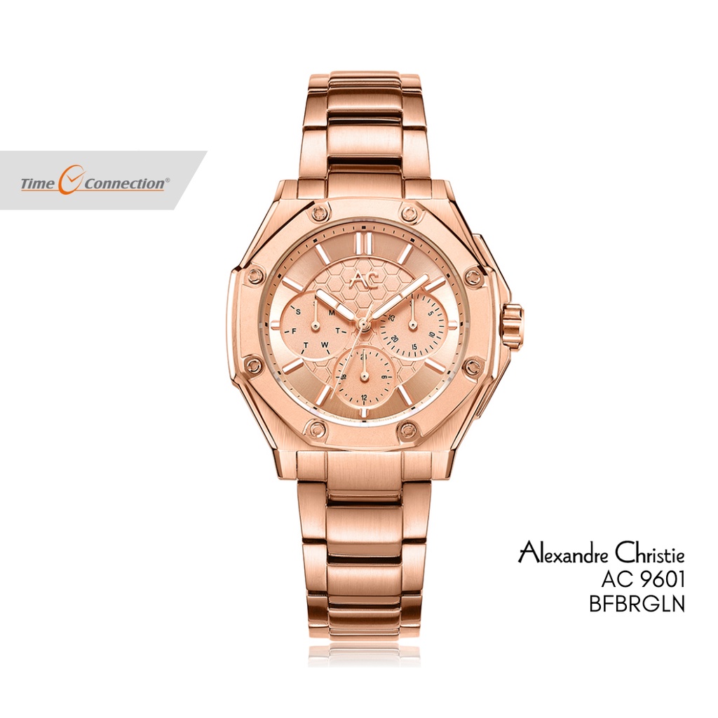 Alexandre Christie AC 9601 BFBRGLN Rosegold Original / Jam Tangan Wanita Rantai / AC Collection Stai