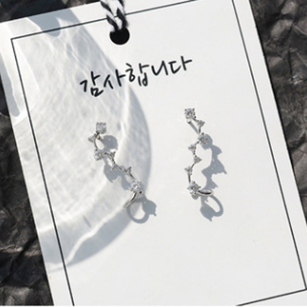 Anting Bahan Sterling Silver Bentuk Bintang Gaya Korea Untuk Wanita