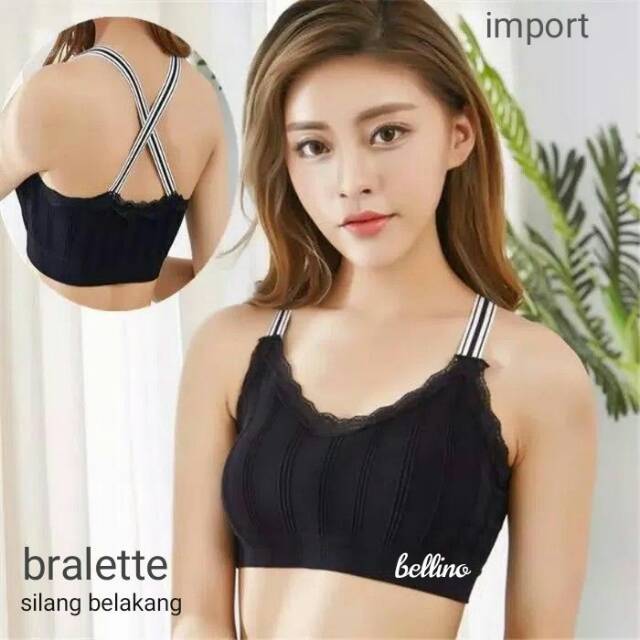 BRA SPORT BRALETTE IMPORT PREMIUM SILANG BELAKANG 2205