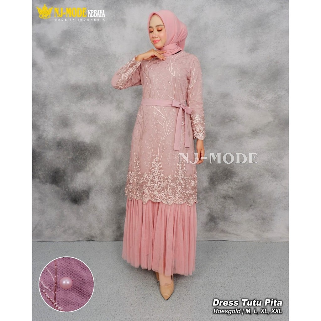 PROMO LONG GAMIS TUTU TULLE MUTIARA BORDIR / GAMIS PESTA