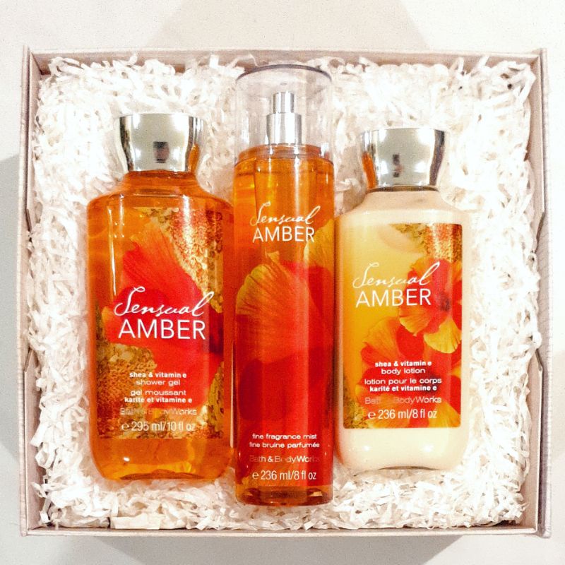 BBW SENSUAL AMBER GIFT SET PAKET BATH &amp; BODY WORKS