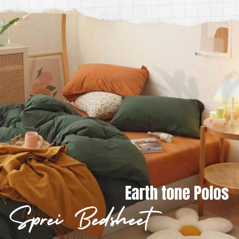 Seprai Polos Earth tone Aesthetic Seprei Sprei Polos 180x200 160x200 120x200 90x200 100x200 140x200 Single King Queen no 1 2 3 4