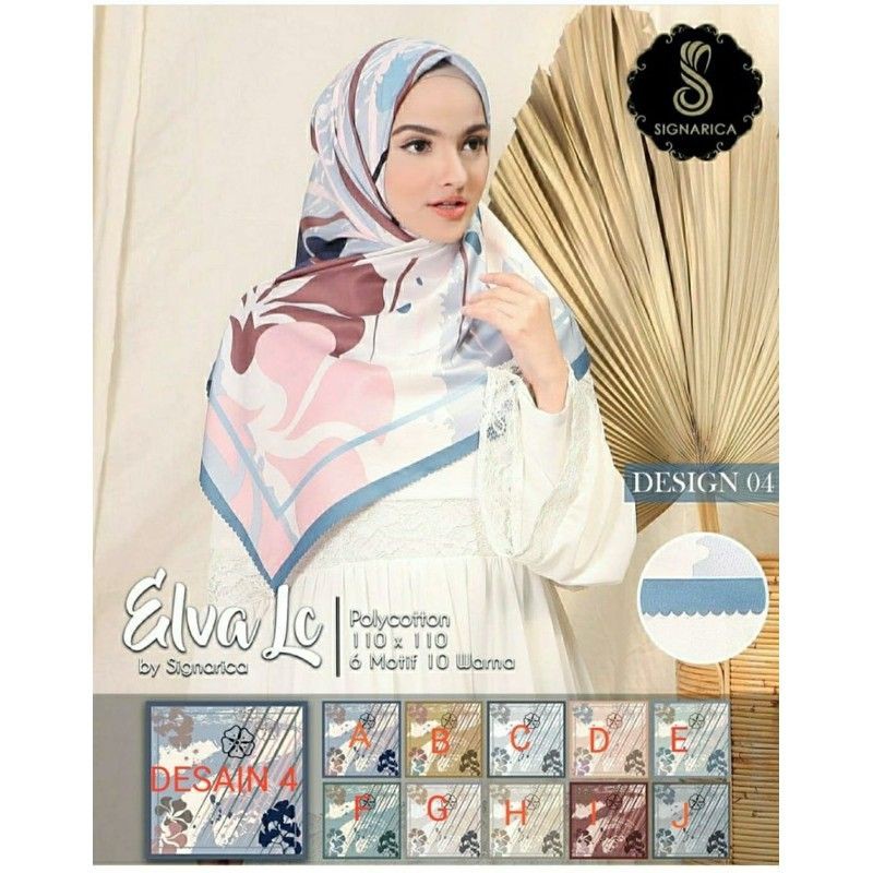Hijab Segiempat Elva Natalia by Signarica bahan Polycotton