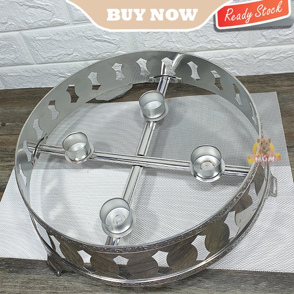 PREMIUM Round Food Wamer 35cm Stainless Steel with Stand and burner