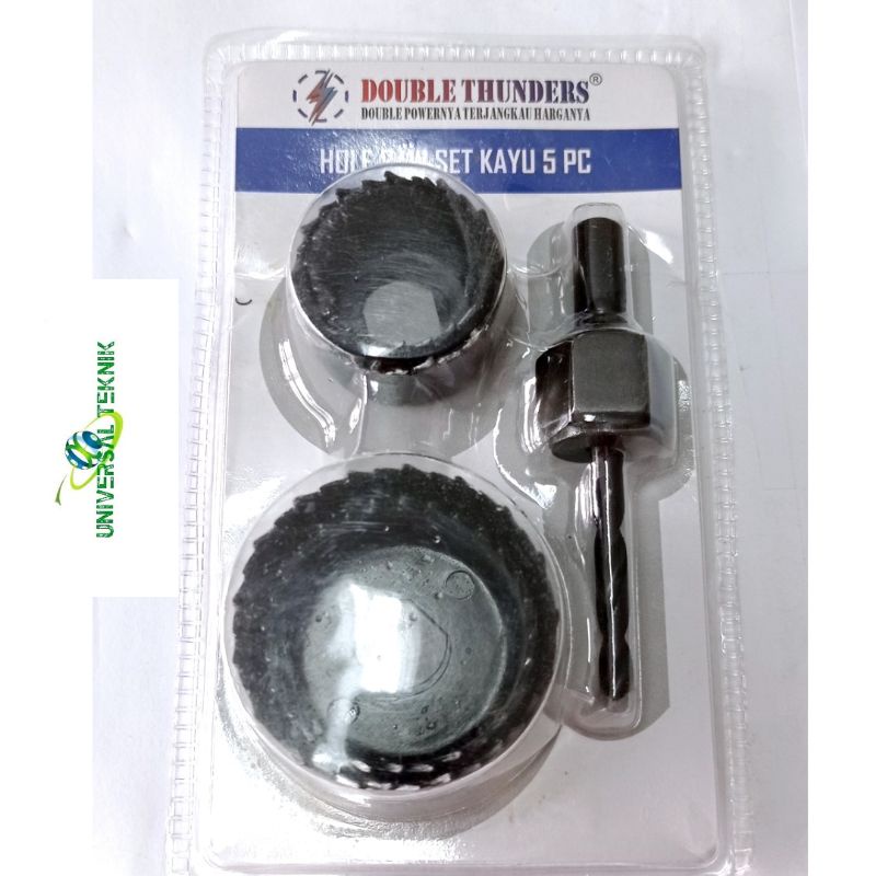 Matabor pelubang kayu/holesaw kayu set 5 pc double thunder