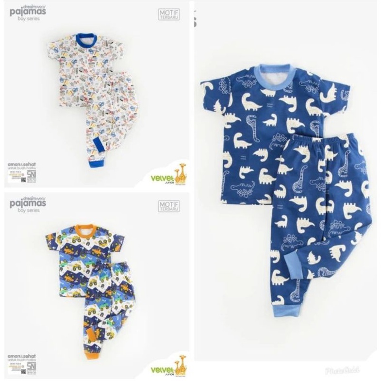 VELVET JUNIOR big size motif CIELO set lengan pendek (harga 1set)