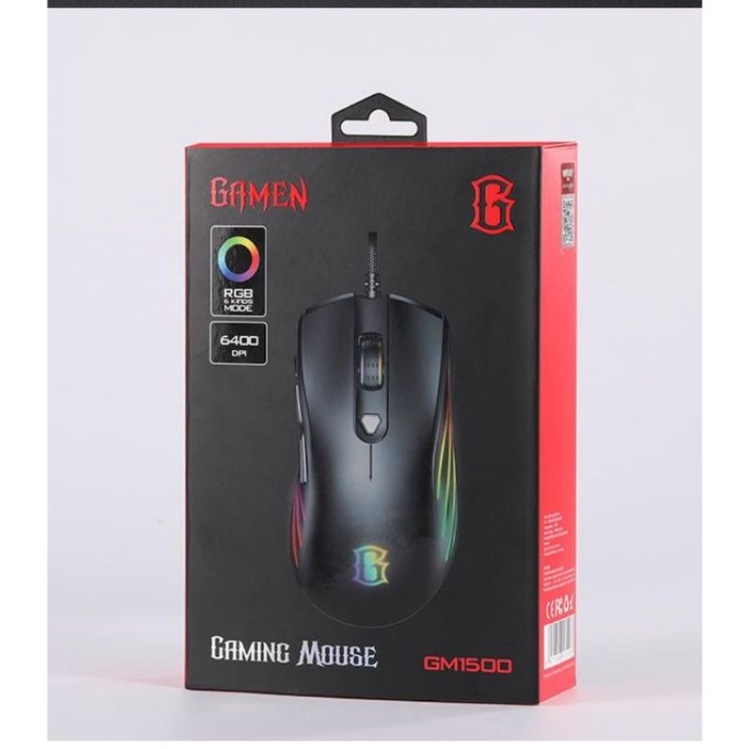 Mouse Pc Game GAMEN GM1500 6400DPI Optical Positioning Technology with 6 Lighting Effects