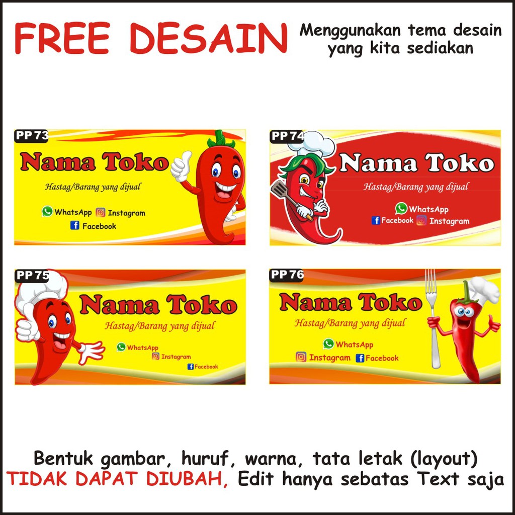 

(TEMA CABE)STIKER PERSEGI PANJANG ISI 100/STIKER KEMASAN/STIKER PRODUK/STIKER MAKANAN/STIKER BOTOL