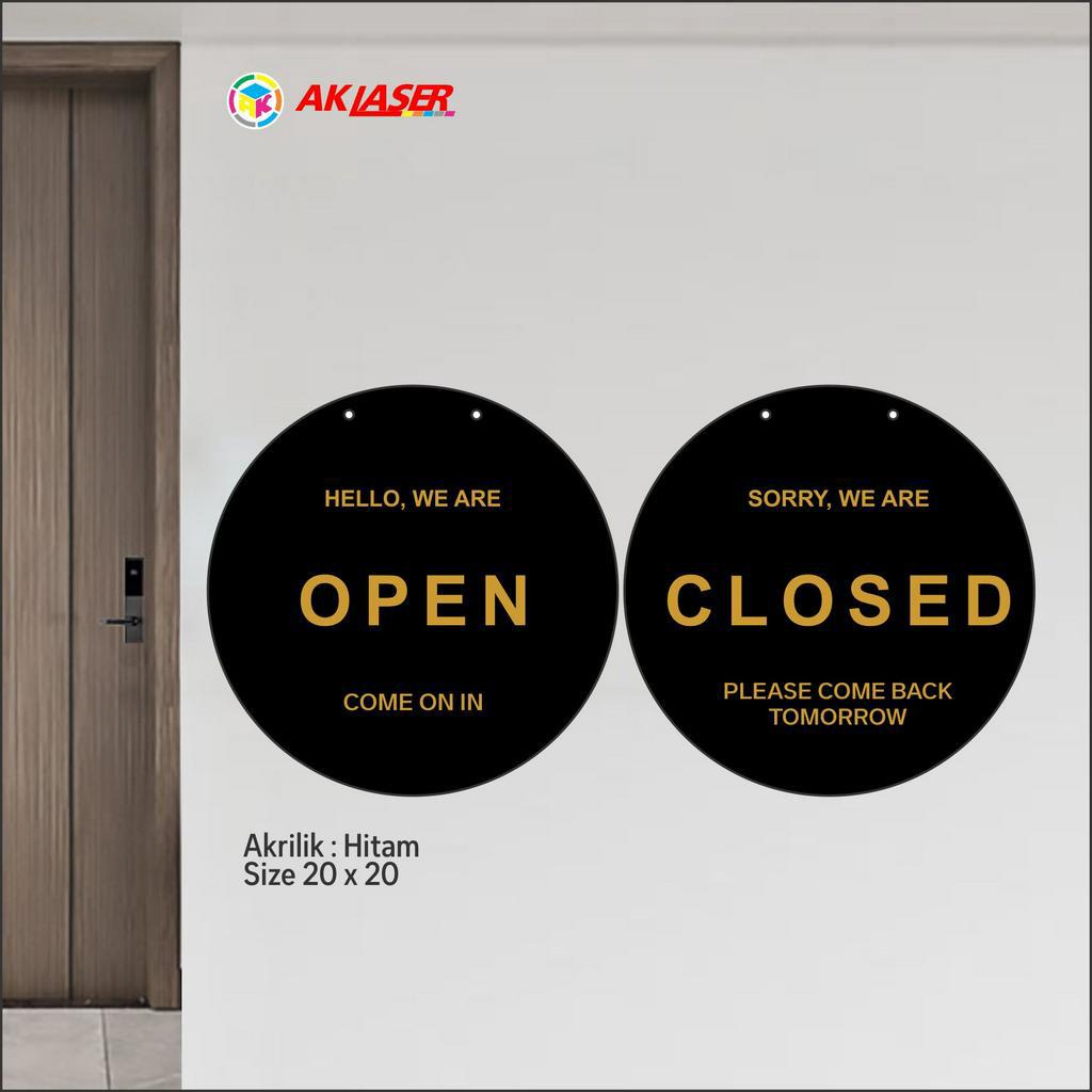 

RK Akrilik Open Close Bulak Balik Tipe 4 Acrylic Hitam Cutting Sticker Signage