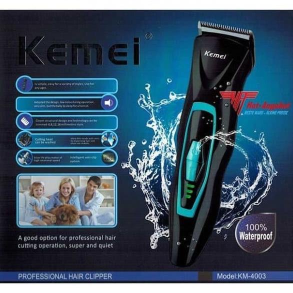 PROMO Clipper KEMEI KM-4003 Alat Cukur Waterproof Mesin Cukur Rambut Cas | Grooming | Alat Cukur