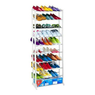 Plastic Simple Shoe Rack Adjustable Storage Shoe Rack 18 Pcs Black Shopee Indonesia