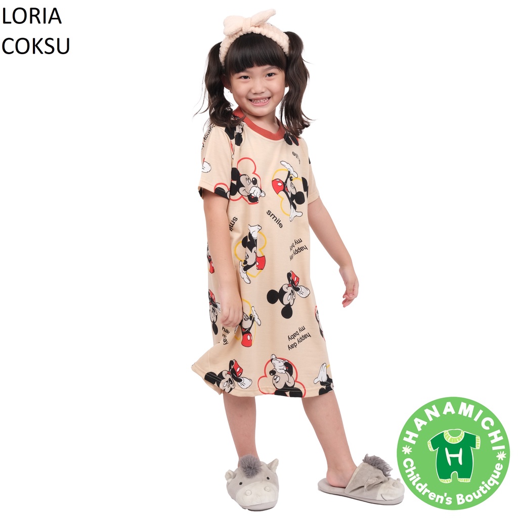 Hanamichi LORIA Dress Anak Lengan Pendek Motif Print