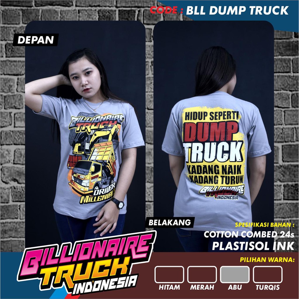 KAOS TRUK Dam Truck Dump Driver Canter Mania Bahan Katun Combed Premium Tebal