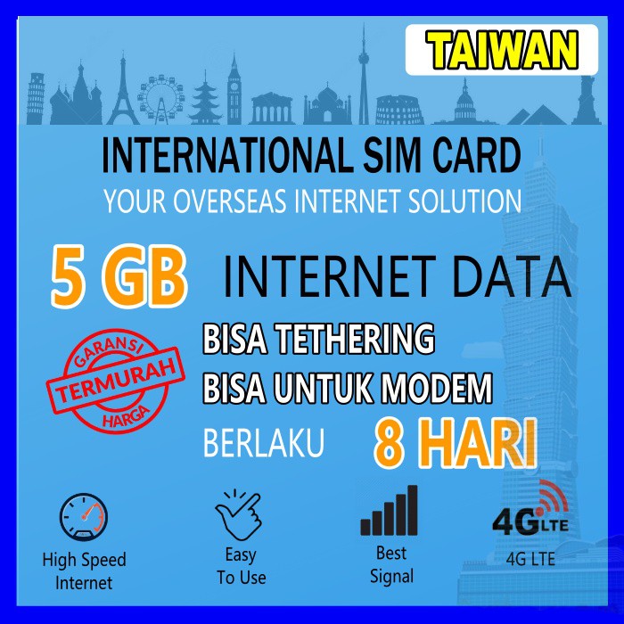 Jual TAIWAN SIM CARD TRAVEL TOURIST PREPAID SIMCARD DATA GLOBAL SIM   Af07259c2754e30ea8a97f2efe59abb5