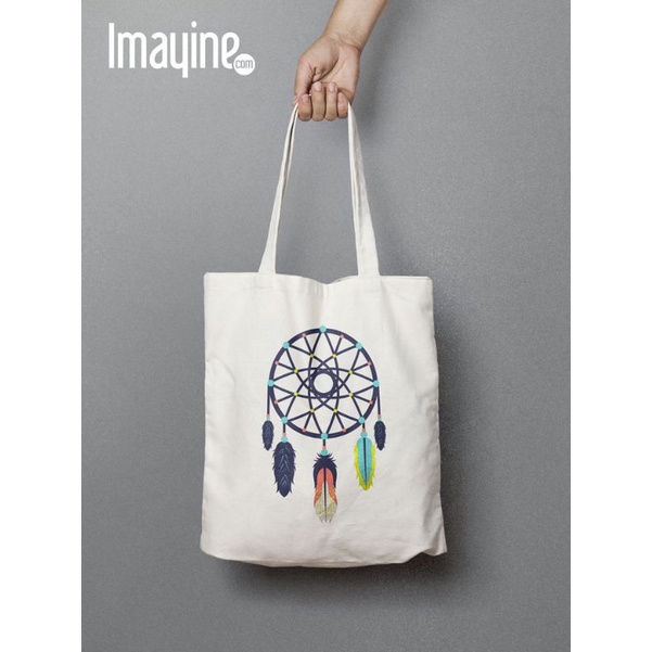 Tote Bag Kanvas Wanita ImayinePAKAI PEREKAT/PELCRO