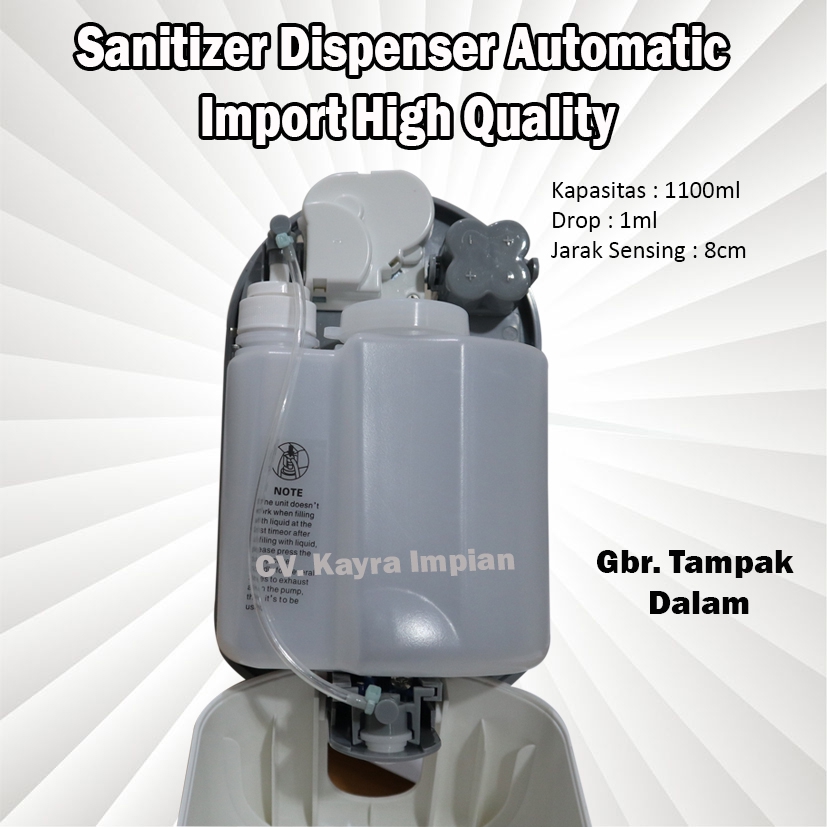 Hand Sanitizer Otomatis 1100ml Dispenser Import Gel maupun Cair