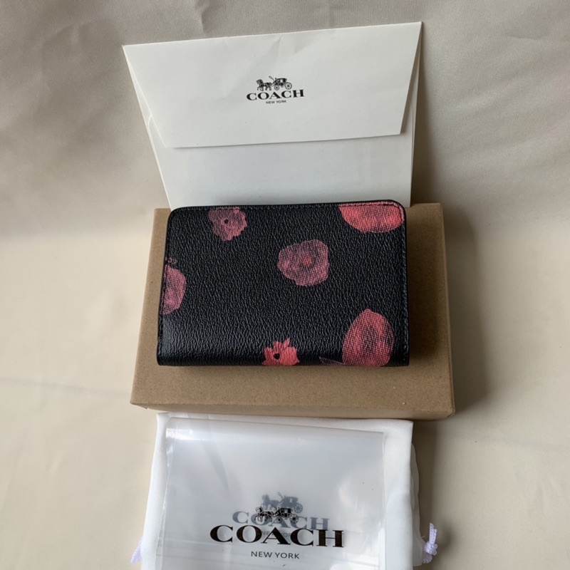 COACH MEDIUM CORNER ZIP WALLET WITH HALFTONE FLORAL PRINT (F39127)