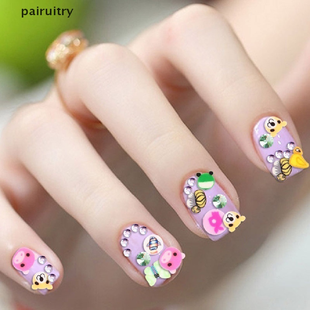 Prt 1000pcs Stiker Clay Bentuk Buah / Hewan 3D Untuk Dekorasi Nail Art DIY PRT