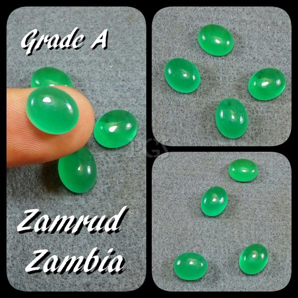 BATU AKIK PERMATA ZAMRUD ZAMBIA GRADE AAA HIJAU MULUS SUPER MURAH, BELUM TERMASUK RING / CINCIN