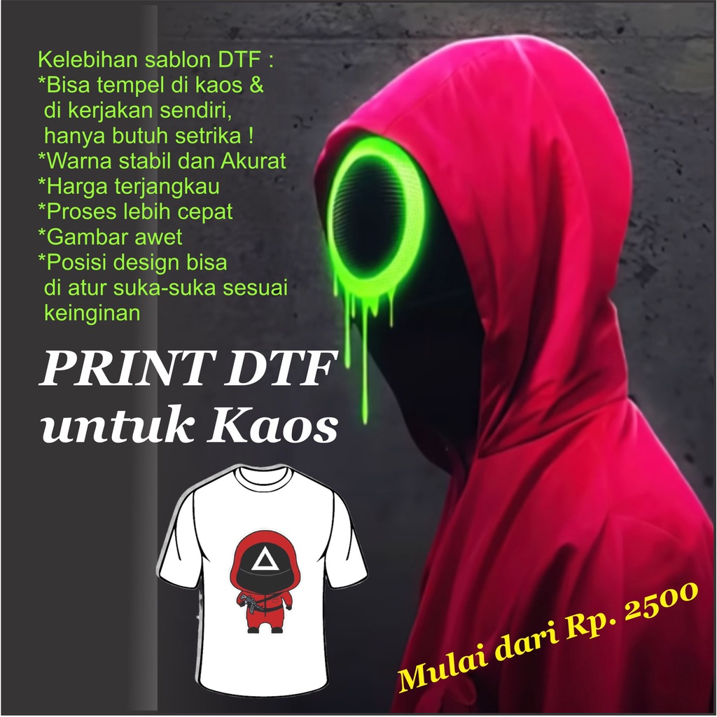 Design sablon DTF custom gambar keren Skull kaos T shirt cetak gambar image logo kartun gaming game 