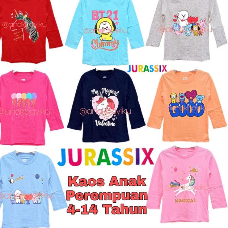 [KODE VJGVV] 2-10 tahun baju kaos anak perempuan lengan panjang jurassix branded sisa export origina