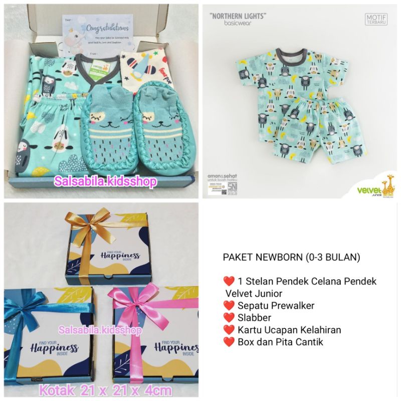 HAMPERS BAYI NEWBORN VELVET JUNIOR / KADO LAHIRAN BAYI MURAH-PAKET STELAN PDK E