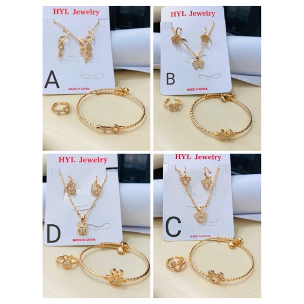 Mamk233. Perhiasan xuping set anak anak lapis emas dgn mata zircon