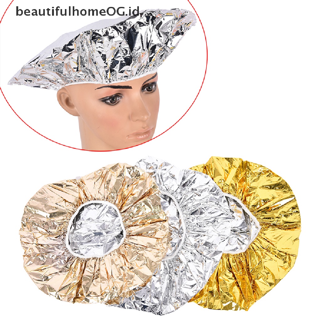 Topi Masker Pelindung Rambut Bahan Aluminum Foil Elastis Untuk Mandi