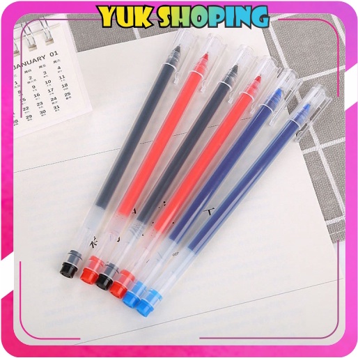 

✧YUKSHOPING✧ BISA COD Pulpen Gel Polos 0.5mm Pena Cair Murah R439