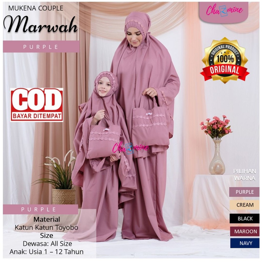 Mukena Couple Ibu dan Anak / Mukena Couple / Mukena Ibu dan Anak / Mukena Marwah / Mukena Chazmine
