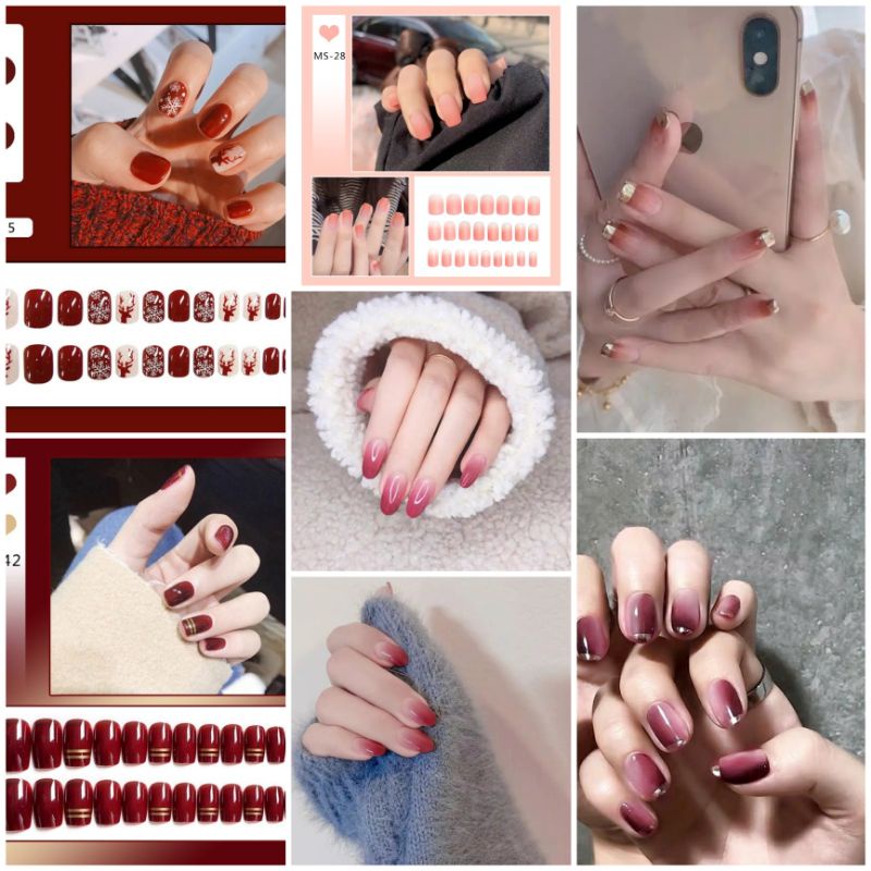 KUKU PALSU 24 pcs gratis lem cair /lem jelly,fake nail art