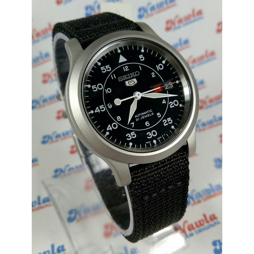 Seiko 5 SNK809K2 Automatic Black Nylon Strap - Jam Tangan Pria SNK809