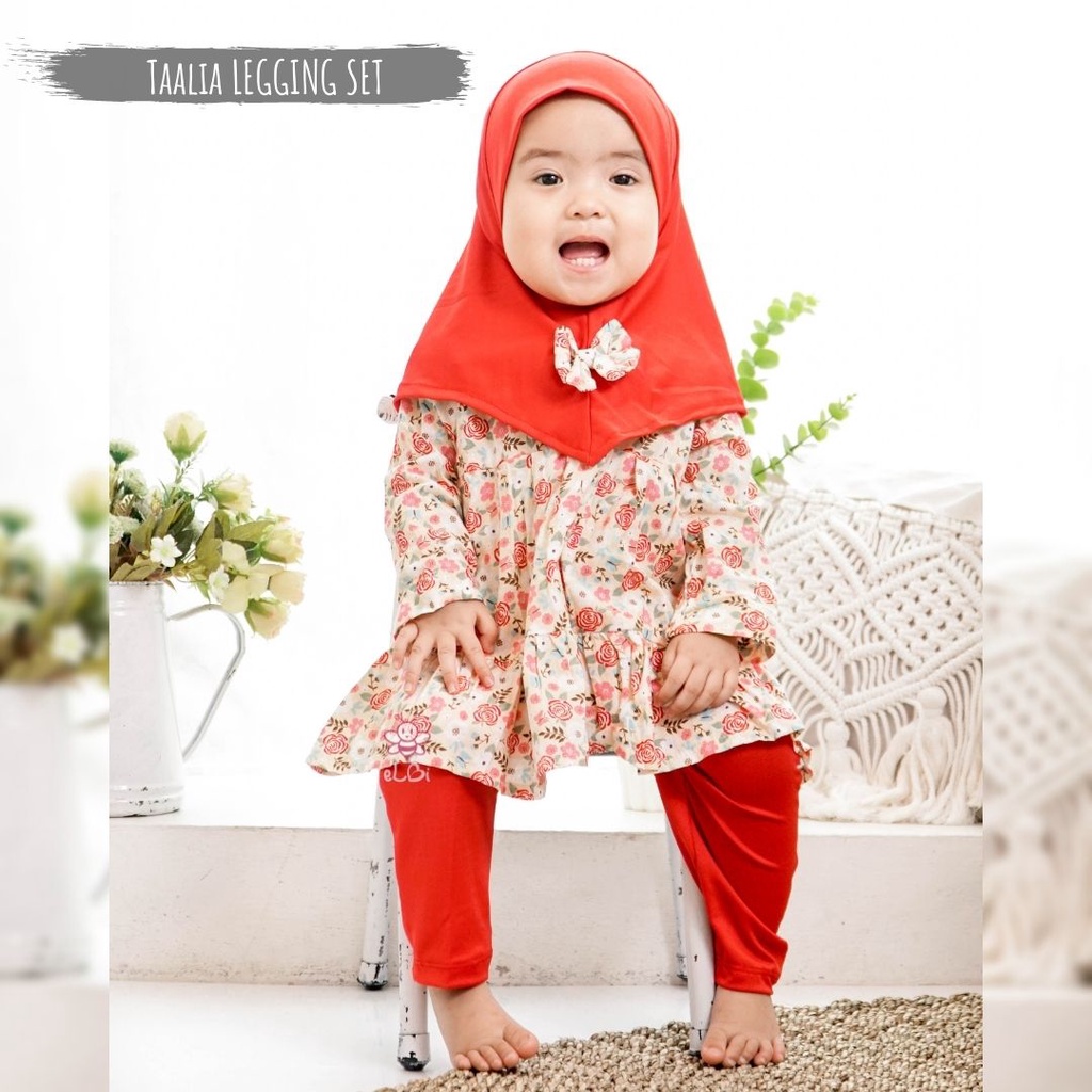 Set Baju Muslim Anak / Baju Muslim Anak Perempuan Cantik Taalia Legging Set 1-5 Tahun