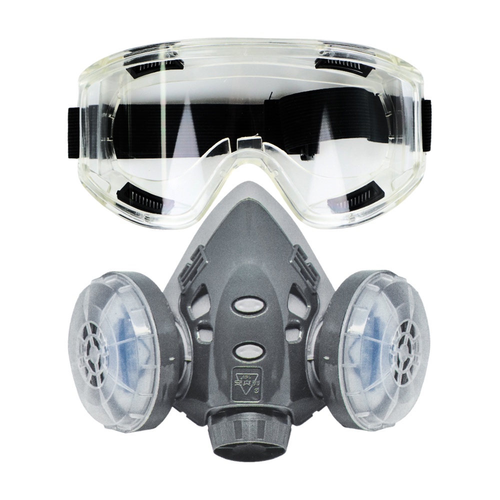 SDu9 308Plus Masker Gas Respirator Anti-Dust Chemical With Safety Glasses SF03 By Pro